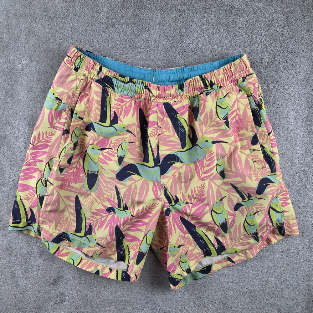 Birddogs Parakeet Petes Lined Swim Shorts Mens Large Floral Birds Trunks